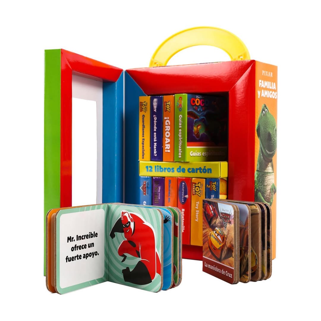 🌈 Mi Primera Biblioteca: Pixar – Familia y Amigos  📚✨ 12 mini libros para soñar, aprender y crecer