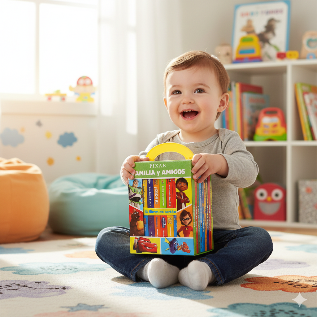🌈 Mi Primera Biblioteca: Pixar – Familia y Amigos  📚✨ 12 mini libros para soñar, aprender y crecer