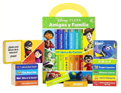 🌈 Mi Primera Biblioteca: Pixar – Familia y Amigos  📚✨ 12 mini libros para soñar, aprender y crecer